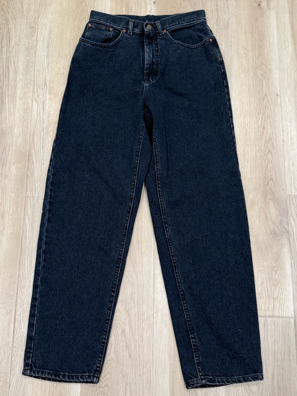 Vintage Lee USA Black Jeans NWT 27x30 Loose Fit Straight Leg 1992